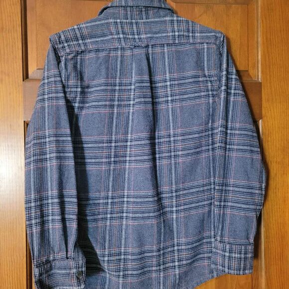 Men's Size Small Eddie Bauer Long Sleeve Flannel Blue Plaid - Picture 4 of 4